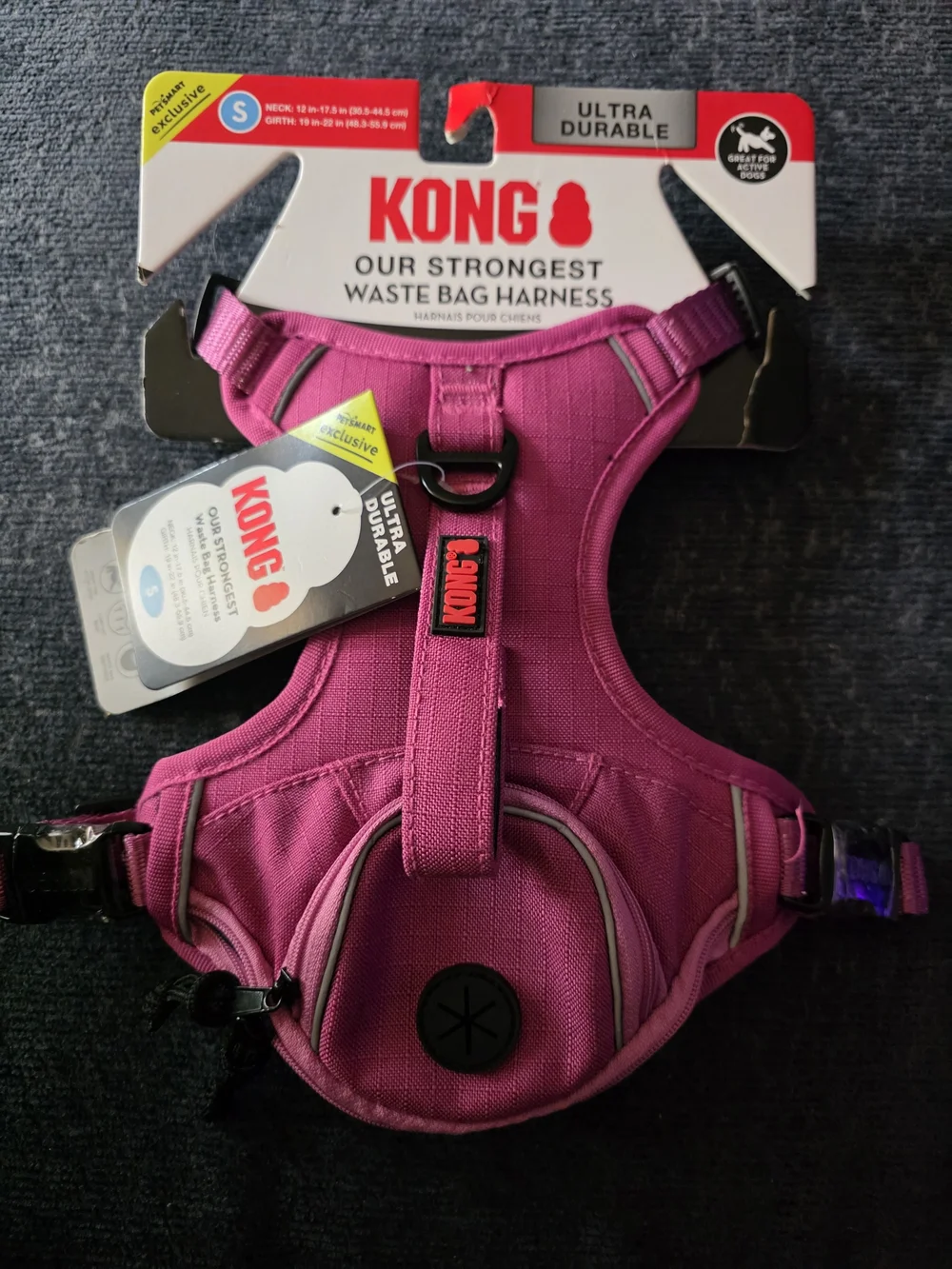 KONG Pink Waste Bag Dog Harness - Small Nwt